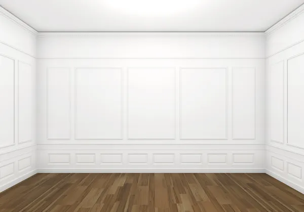 Branco vazio quarto clássico — Fotografia de Stock