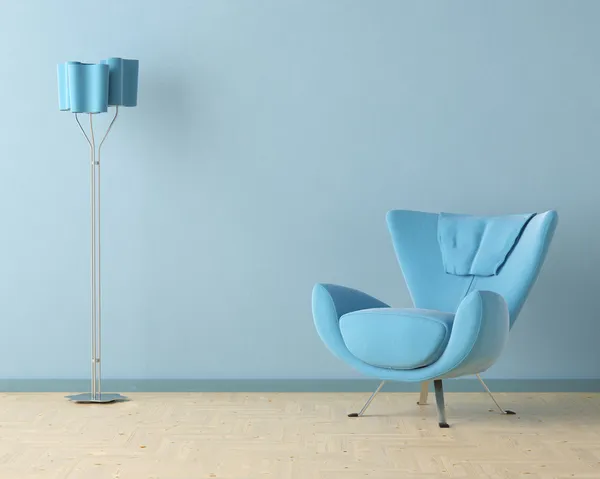 Escena de diseño interior azul — Foto de Stock