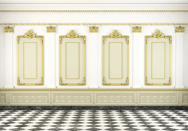 Classic wall background with golden molding — Stock Image Classic wall background with golden molding Stock Photo