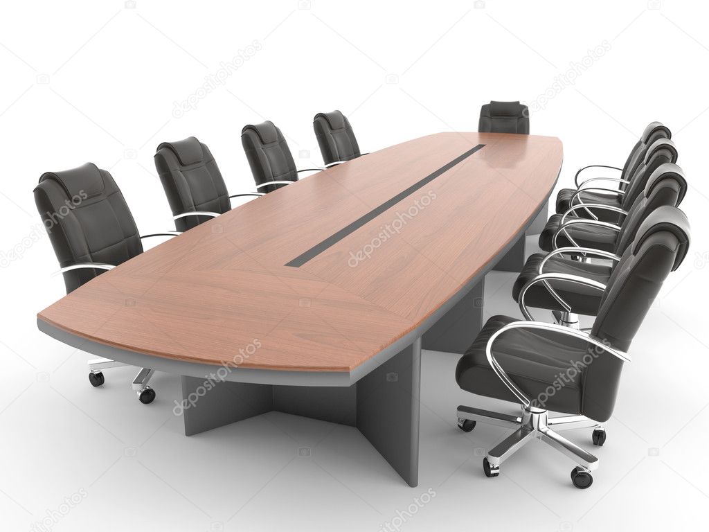 Meeting room table isolated on white
