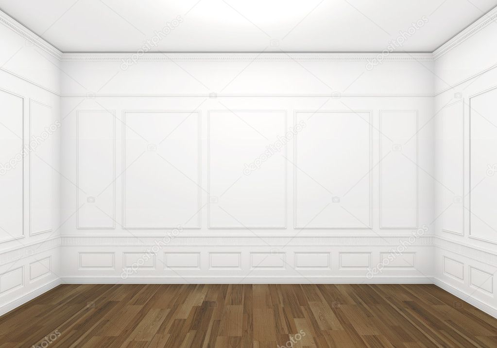 White empty classic room