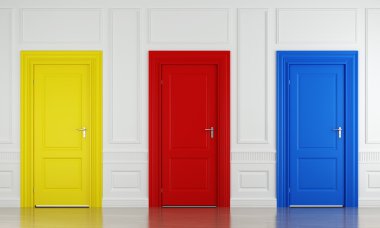 Three color doors clipart