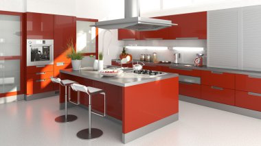 Red kitchen clipart