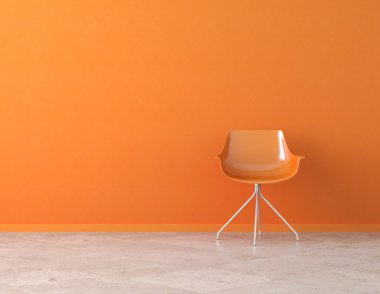 Orange wall interior with copy space clipart