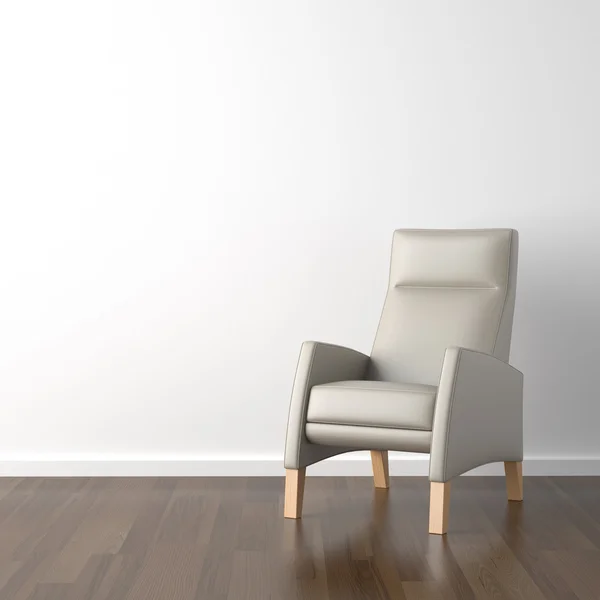Серое кресло на белом — стоковое фото