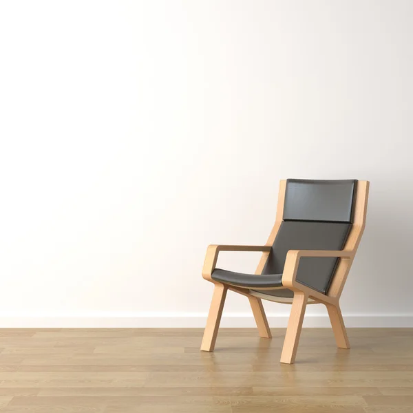 Деревянное кресло на белом — стоковое фото