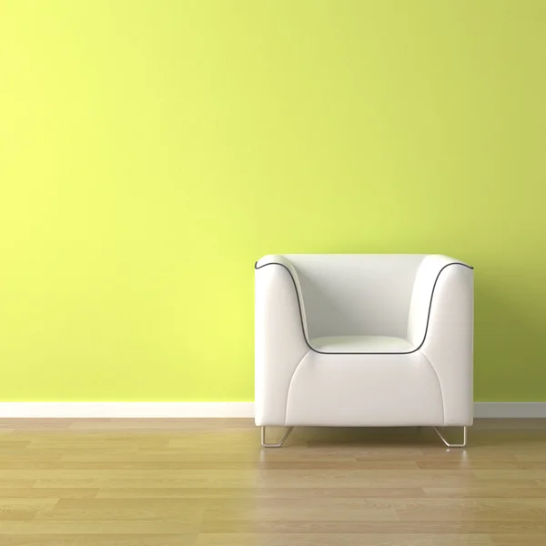 Interieur design witte luie stoel op groen — Stockfoto