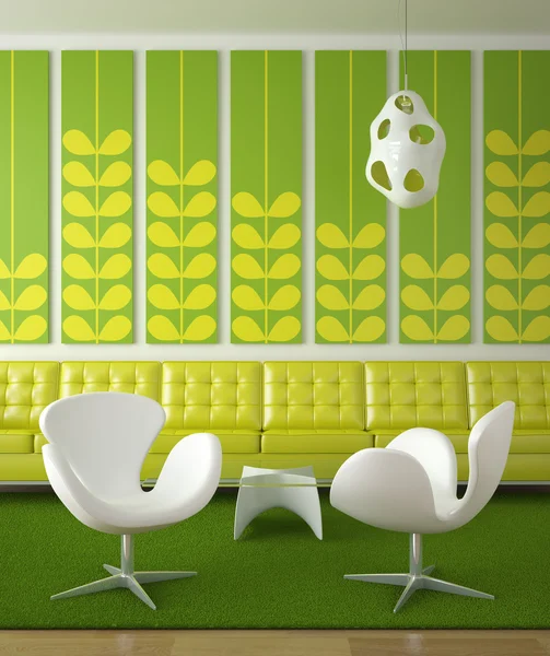 Retro design interiéru, zelená — ストック写真