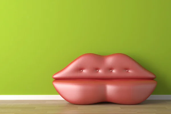 stock image Interior design lips shaped couch