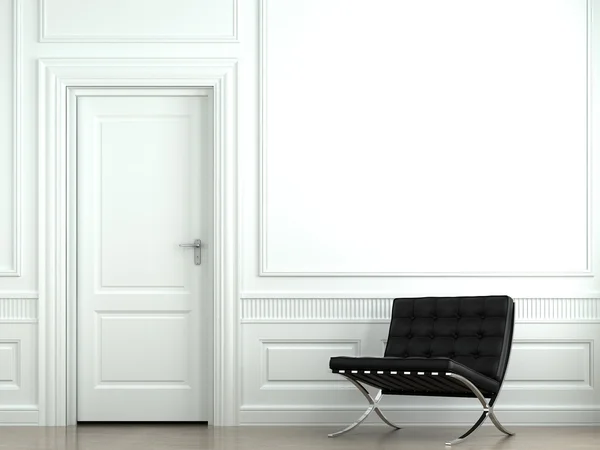 Interieur design klassieke muur met stoel — Stockfoto