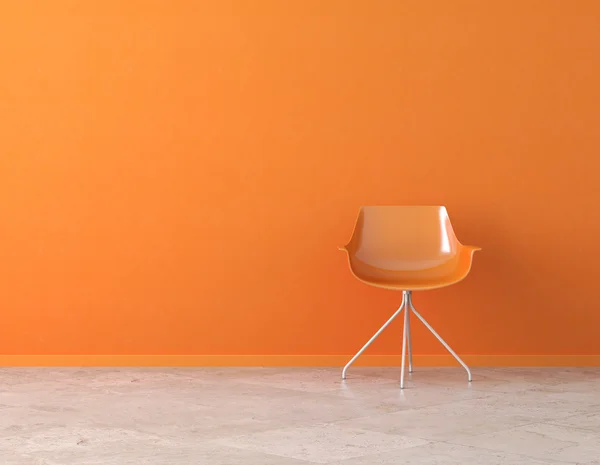 Orange vägg interiör med kopia utrymme — Stockfoto