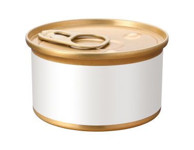 Pop-Top Can & White Label with a clipping path clipart