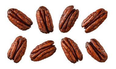 Caramelized Pecans isolated on white clipart