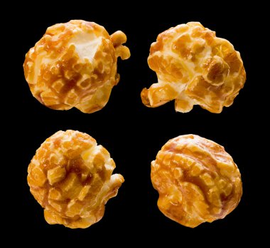 Caramel Corn isolated on black clipart