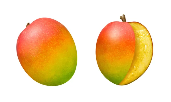 Mangoer isolert på hvitt – stockfoto