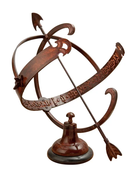 Armillary Sundial isolated with a clipping path — Stock Photo, Image