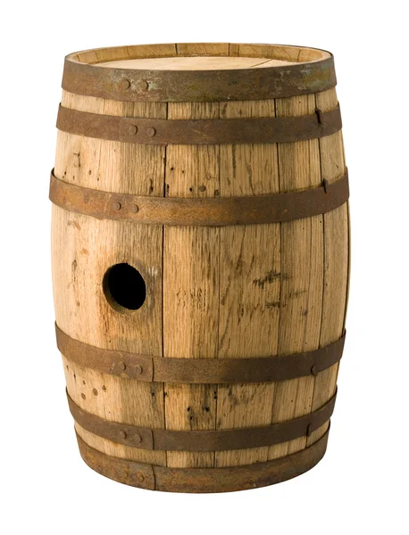 Old Barrel isolated with a clipping path — Stock Photo, Image