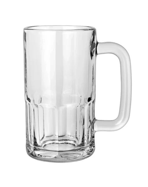 Izole kırpma yolu ile beyaz üzerinde boş bira bardağı — Stok fotoğraf