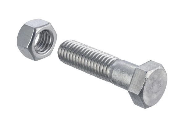 Nut and Bolt with a clipping path — Stock Photo, Image