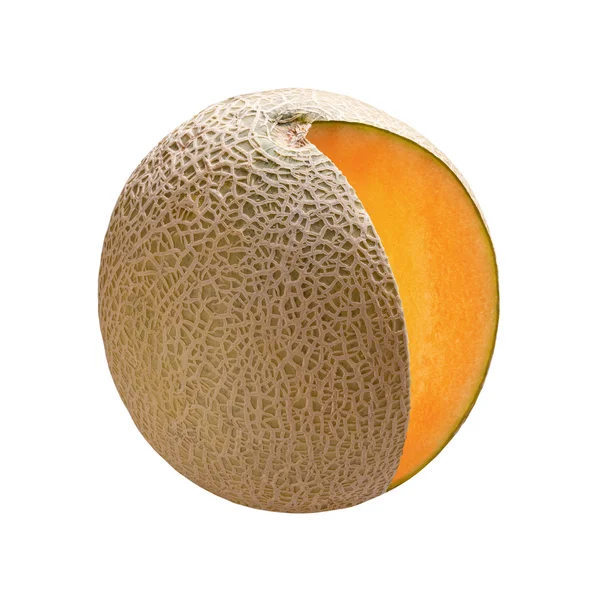 Cantaloupe isoliert mit einem Clipping-Pfad — Stockfoto