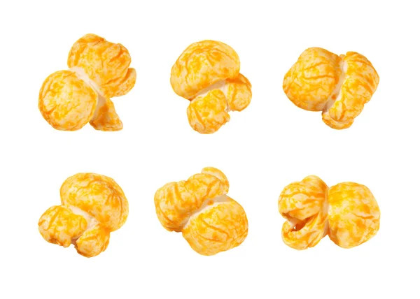 Cheese Flavored Popcorn isolated on white — Stock Photo, Image