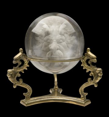 Crystal Ball with a Wizard Face isolated clipart