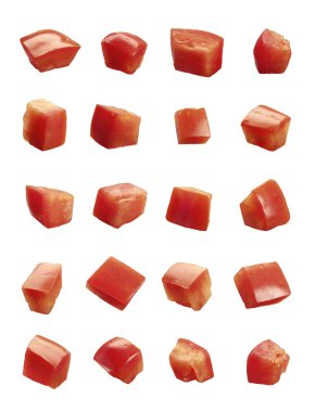 Diced Tomatoes isolated on white clipart