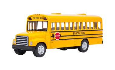 Toy School Bus isolated on white clipart