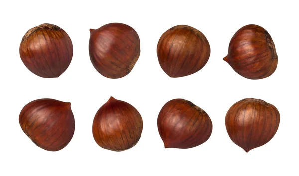 Chestnuts Isolated with clipping path — Stock Photo, Image