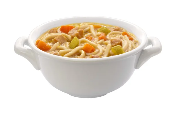 Chicken Noodle Soup isolated on white (clipping path)