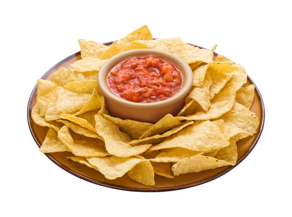Chips & Dip isolated with a clipping path — Stock Photo, Image