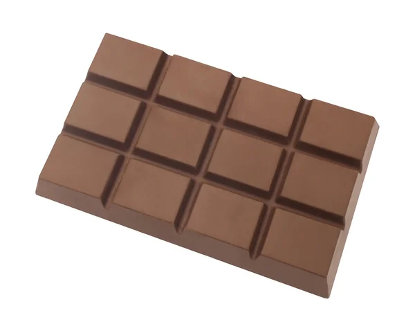 Barra de chocolate isolada em branco — Fotografia de Stock