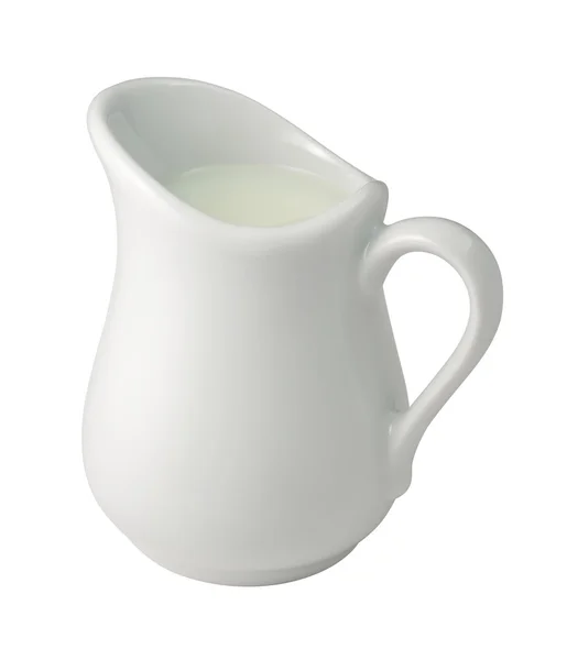 Smetanu (mléko), izolované na bílém s ořezovou cestou — Stock fotografie