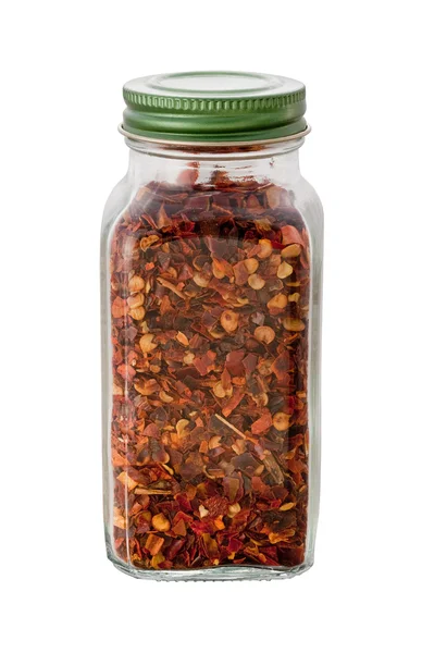 stock image Crushed Red Pepper Bottle isolated with a clipping path