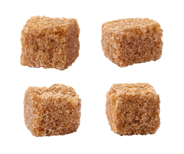 Cubos de cana de açúcar puro isolado em branco — Fotografia de Stock