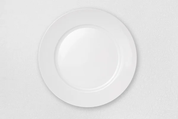 stock image Empty Plate on White Tablecloth with clipping path