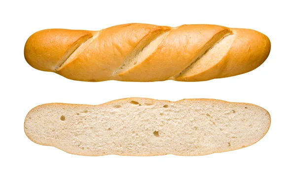 Bread Loaf & Slice isolated with a clipping path — Stock Photo, Image