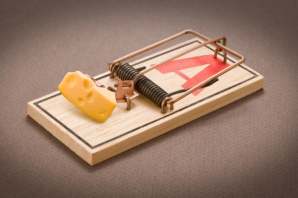 Mousetrap met aas — Stockfoto