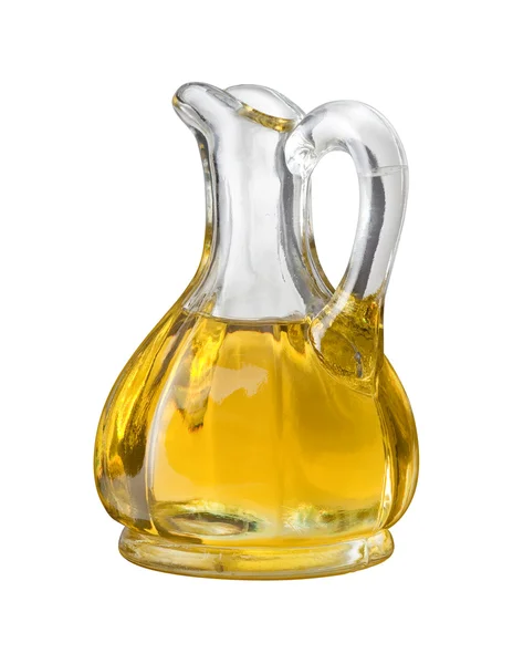 Olivový olej karafa s ořezovou cestou — Stock fotografie