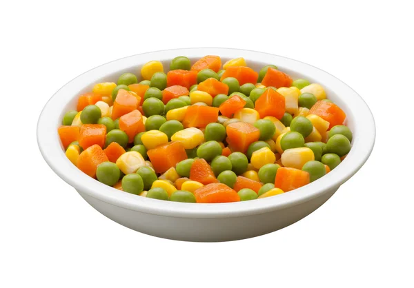 Peas, Carrots, Corn, with clipping path — Stockfoto