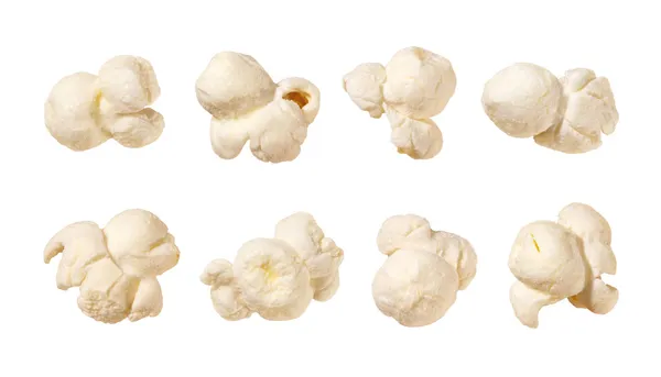 Popcorn izolovaný na bílém — Stock fotografie
