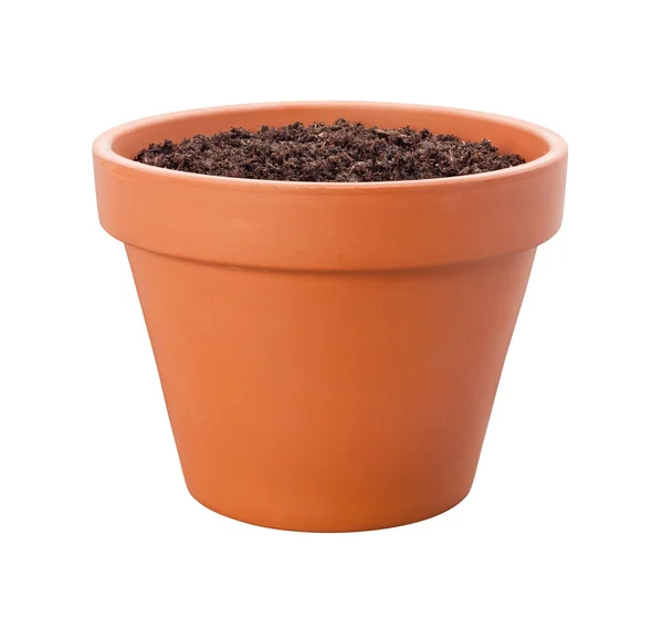 Flower Pot isolated on white {with clipping path) — Stock Photo, Image