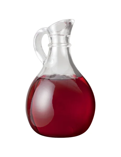 Червоне вино оцет ізольовані на білому з відсічного контура — стокове фото