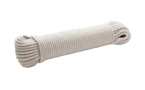 Cordon de corde enveloppé isolé avec un chemin de coupure — Photo