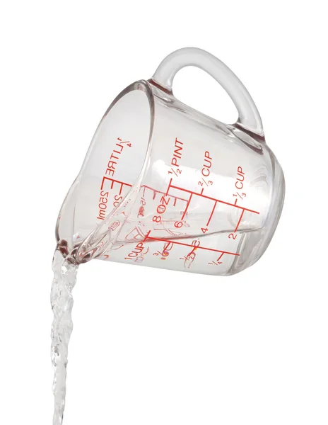 Water Pour Measuring Cup isolated on white — Stock Photo, Image
