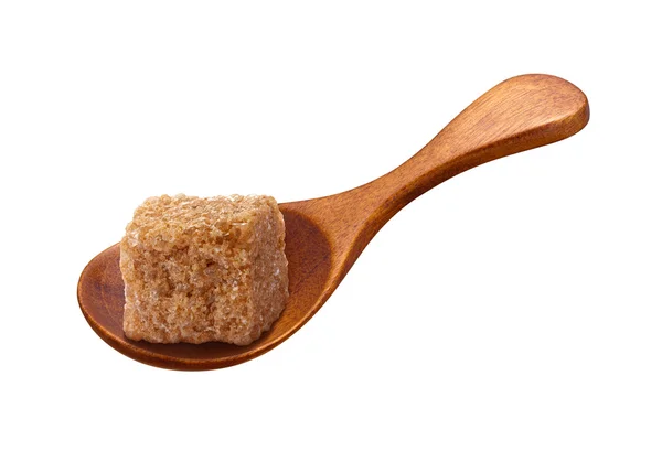 Lingură de zahăr din lemn cu cale de tăiere — Fotografie, imagine de stoc