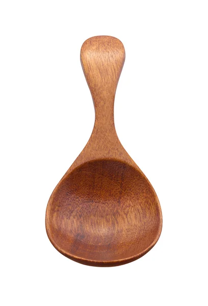 Cucchiaio di legno marrone con percorso di ritaglio — Foto Stock