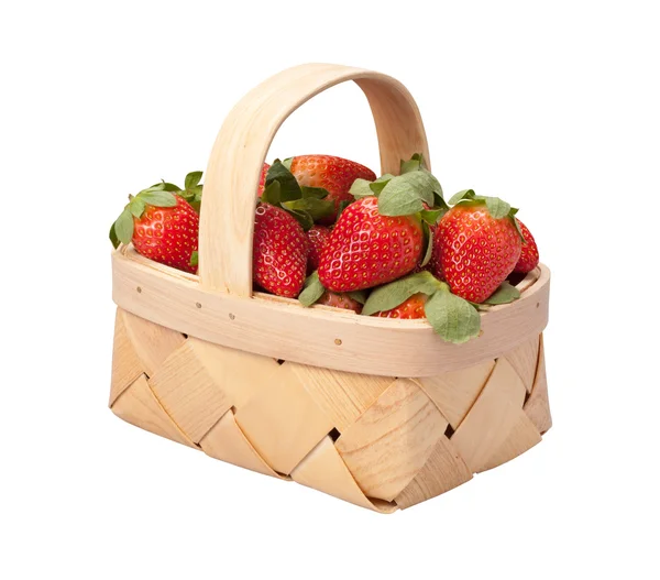 Strawberry Basket isolated on white — Stock Photo, Image