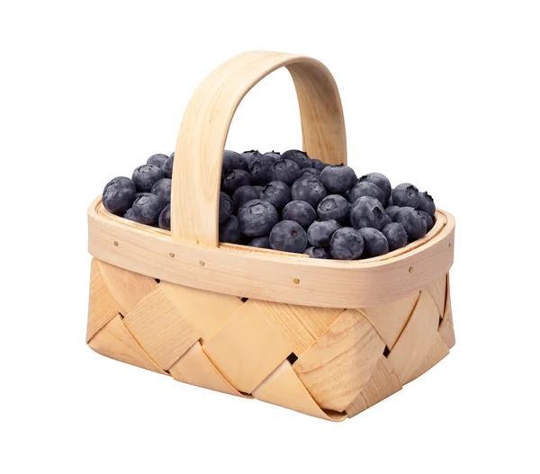 Blueberry kosár elszigetelt fehér — Stock Fotó
