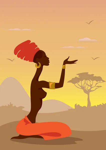African Woman — Stock Vector
